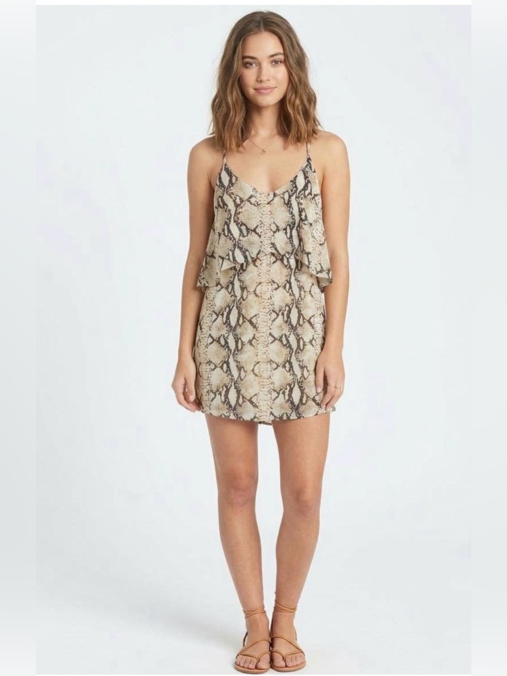 Lovposh Snake-Print Spaghetti Strap Mini dress